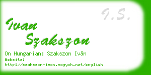 ivan szakszon business card